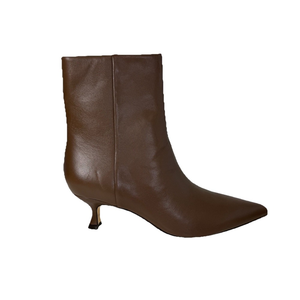Marc Fisher Brown Leather‎ Pointed ToeHeel Ankle Boots Women Size 8 No Box